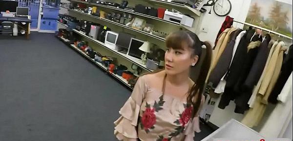  Big tits asian woman drilled by pawn man